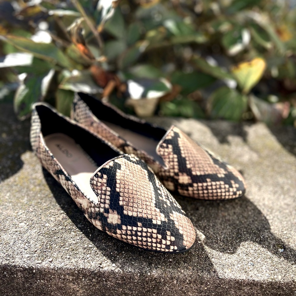 Aldo Snake Print Slip-On Loafers